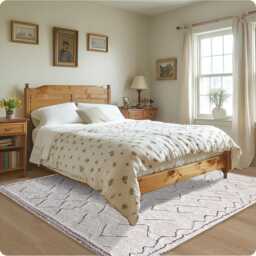 Hand Tufted Beige & White Moroccan Rug -White Shag Rug, Custom Made Berber Carpet, Large Area - thumbnail 2