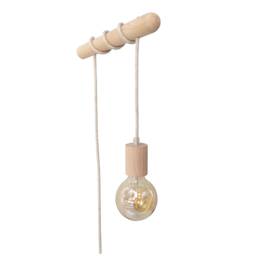 Wood Wall Sconce Light Minimal Hanging Lamp Wooden Geometric Pendant Lighting Modern Home Decor - thumbnail 3