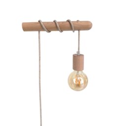 Wood Wall Sconce Light Minimal Hanging Lamp Wooden Geometric Pendant Lighting Modern Home Decor - thumbnail 1