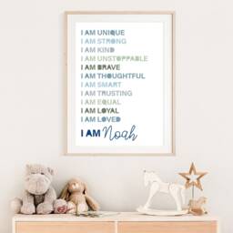 Positive Affirmation Print, Boys Bedroom, Motivational Poster, Wall Art, Playroom Inspirational Prints, Kids Art - thumbnail 3
