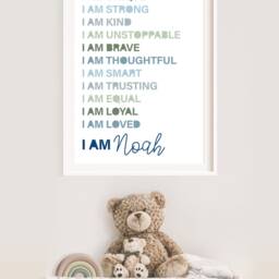 Positive Affirmation Print, Boys Bedroom, Motivational Poster, Wall Art, Playroom Inspirational Prints, Kids Art - thumbnail 2