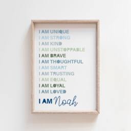 Positive Affirmation Print, Boys Bedroom, Motivational Poster, Wall Art, Playroom Inspirational Prints, Kids Art - thumbnail 1