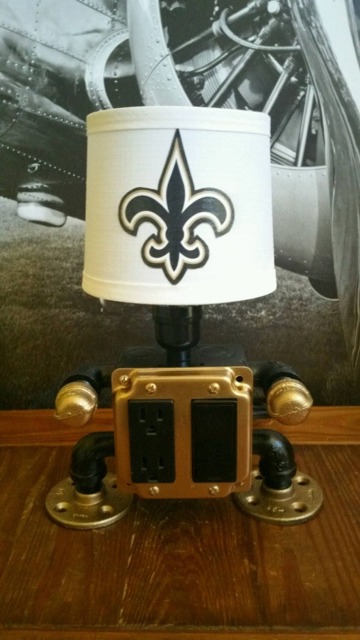 Geaux Saints Table Lamp, New Orleans, Saints, Cool Lamps, Unique Gift Ideas, Sports, Football - image 1