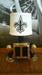 Geaux Saints Table Lamp, New Orleans, Saints, Cool Lamps, Unique Gift Ideas, Sports, Football - thumbnail 1