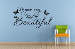 Be Your Own Kind Of Beautiful Butterfly's Saying Quote Phrase Window Or Wall Car Vinyl Peal & Stick Removable Sticker Decal L1462 - thumbnail 1