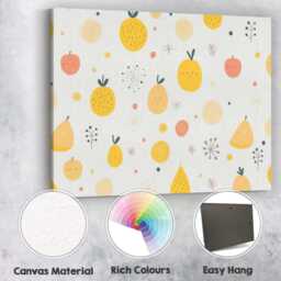 Cute Minimal Fruit Nursery Repeat Pattern Canvas Wall Art Print Decor Picture Ready To Hang - thumbnail 2