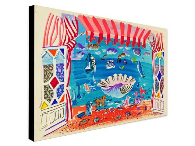 Raoul Dufy Palm Beach Print - Theater Curtain Art, Framed Canvas - image 1