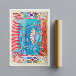 Raoul Dufy Palm Beach Print - Theater Curtain Art, Framed Canvas - thumbnail 3