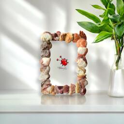 Handmade Seashell Photo Frame Coastal Decor, 4x6 Picture Frame - thumbnail 1