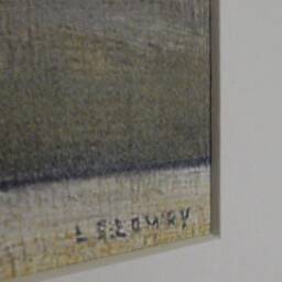 L S Lowry Art Print - Factory At Widnes Light Oak Finish Frame With White Mount & Textured Image - thumbnail 3