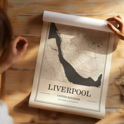 Liverpool Map Print Minimalist Black & White City Art - thumbnail 3
