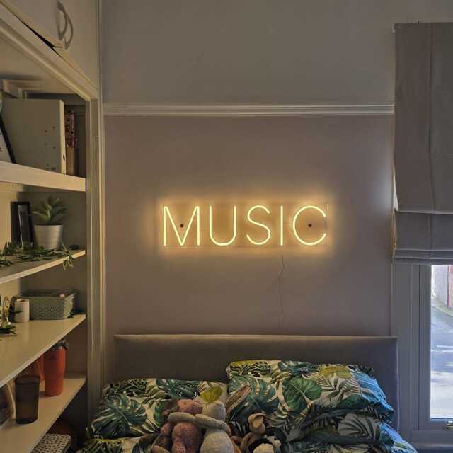 Led Neon Music Sign Wall Art Decor, UK Made - image 1
