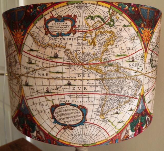 Shabby Chic Lampshade Old World Map Free Gift Fatta Da Mamma - image 1