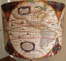 Shabby Chic Lampshade Old World Map Free Gift Fatta Da Mamma - thumbnail 1