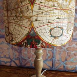 Shabby Chic Lampshade Old World Map Free Gift Fatta Da Mamma - thumbnail 3