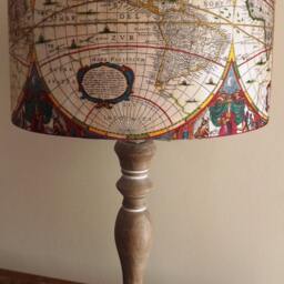 Shabby Chic Lampshade Old World Map Free Gift Fatta Da Mamma - thumbnail 2