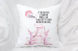 Personalised Stairway To Heaven Memorial Cushion, 2 Colours , in Memory Of A Loved One