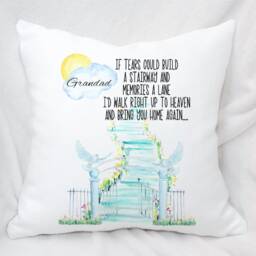 Personalised Stairway To Heaven Memorial Cushion, 2 Colours , in Memory Of A Loved One - thumbnail 2