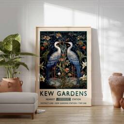 William Morris Stork Print, Kew Gardens London Poster, Vintage Wall Art, Floral Poster - thumbnail 2