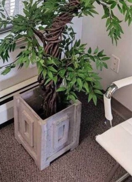 "Concrete+Recycled Glass Planter Or Party Cooler, Flowerpot ""4Square Squared" - image 1