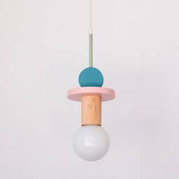Charming Wood Chandelier For Stylish Nursery Decor, Adorable Hanging Lamp Baby's Room Decor - thumbnail 2