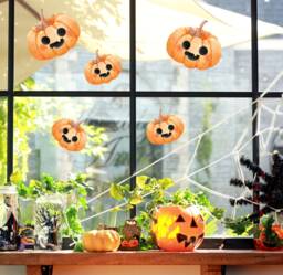 Pumpkin Halloween Window Wall Stickers, Decorations, Decals Spooky Vinyl Removable Peel & Stick - thumbnail 1