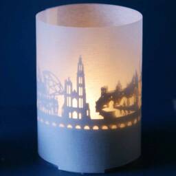 Antwerp Skyline Gift Tube Shadow Play - Beautiful Souvenir Candle With Silhouette Projection Perfect For Fans