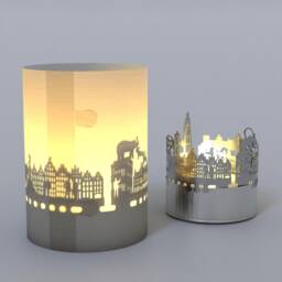 Antwerp Skyline Gift Tube Shadow Play - Beautiful Souvenir Candle With Silhouette Projection Perfect For Fans - thumbnail 4