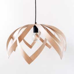 Wooden Pendant Lamp Skaed - Birch Wood Handmade Scandinavian Design - thumbnail 2