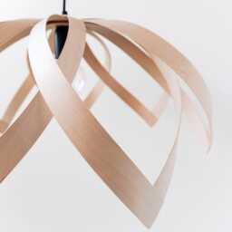 Wooden Pendant Lamp Skaed - Birch Wood Handmade Scandinavian Design - thumbnail 3