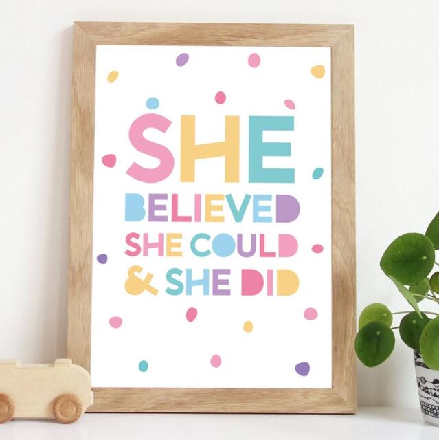 Girls Bedroom Prints, Decor, Wall Art, Inspirational Quotes, Motivational Art Nursery Rainbow - image 1