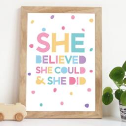Girls Bedroom Prints, Decor, Wall Art, Inspirational Quotes, Motivational Art Nursery Rainbow - thumbnail 1
