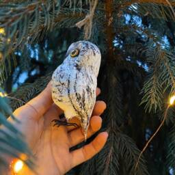 Christmas Tree Ornament White Owl, Bird - thumbnail 3