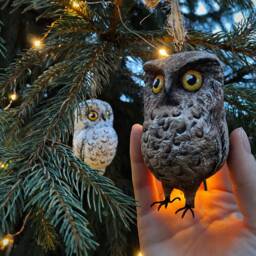 Christmas Tree Ornament White Owl, Bird - thumbnail 4