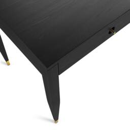 Black Oak Desk, Mid-Century Modern Style, Brass Accents - thumbnail 3
