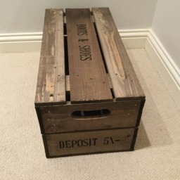 Boot & Shoes Lidded Box Vintage Style Reproduction Wooden Bushel Box/ Apple Crate Complete With Lid - thumbnail 3
