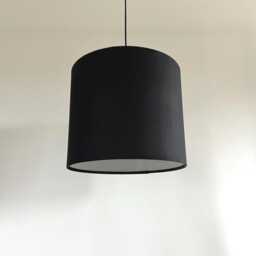 Black Velvet Drum Lampshade, White Lining, Ceiling Or Lamp Shade - thumbnail 2