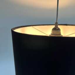 Black Velvet Drum Lampshade, White Lining, Ceiling Or Lamp Shade - thumbnail 3