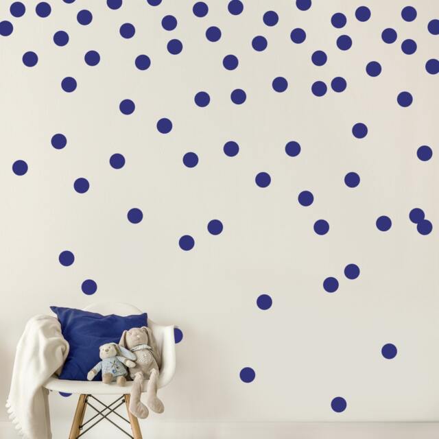 Dark Blue Wall Decal Dots - 200 Decals - 2'' Inch Vinyl Graphic Shapes Kids Room Design Nursery Classroom Accent Sticker Art Decor Large G75 - image 1