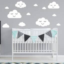 Cloud Wall Decals - Faces, Nursery Vinyl Stickers [16 Stickers] - thumbnail 2