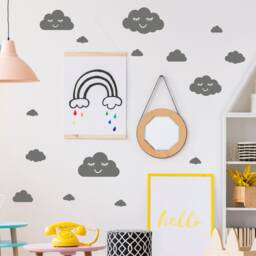 Cloud Wall Decals - Faces, Nursery Vinyl Stickers [16 Stickers] - thumbnail 3