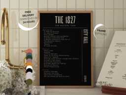 Personalised Set List Print, Custom Music Poster, Choose Any Concert Song List Favourite Artist Band Gig Merch, Gifts For Him - thumbnail 1