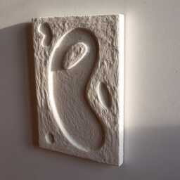 Modern Organic Wall Art - Wabi Sabi Sculpture Contemporary White Artwork Minimalist Japandi Home Decor - thumbnail 2