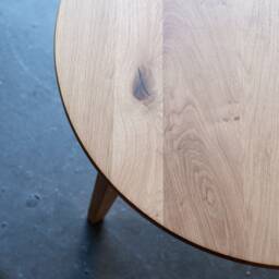 Large Solid Wood Coffee Table 70 cm - Handmade, Swiss Edge, Modern Design Living Room - thumbnail 2