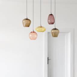 Handmade Blown Glass Pendant Light Multi-Colored Dining Room Lighting - thumbnail 2