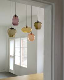 Handmade Blown Glass Pendant Light Multi-Colored Dining Room Lighting - thumbnail 1