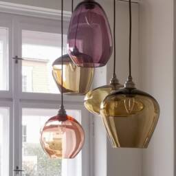 Handmade Blown Glass Pendant Light Multi-Colored Dining Room Lighting - thumbnail 3