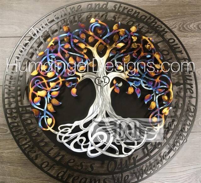 Stainless Steel Infinity Tree Wall Art With Poem - Anniversary Gift - image 1
