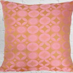50S/60S Jacquard Cushion 40 X cm Peaches #2, Apricot Blush Pink, Retro Cover, Pillowcase, Tapestry, Vintage Fabric Cover Elegant - thumbnail 2