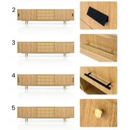 Mid-Century Sideboard, Dresser, Commode, Credenza Made Of Oak Vaneer - Livlo D-S02 - thumbnail 3